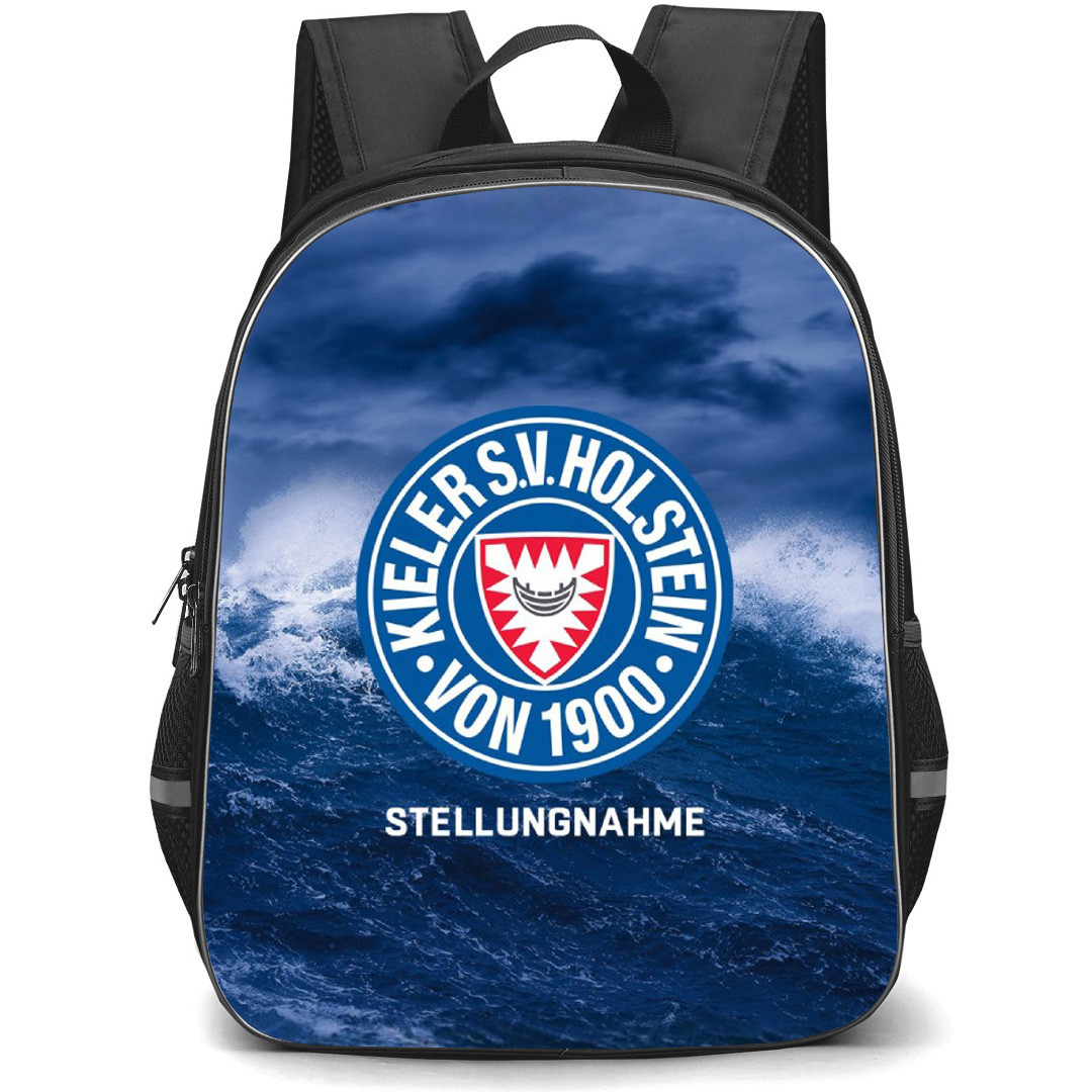 Holstein Kiel Backpack School Bag StudentPack - Logo In Sea Waves Background Football Club