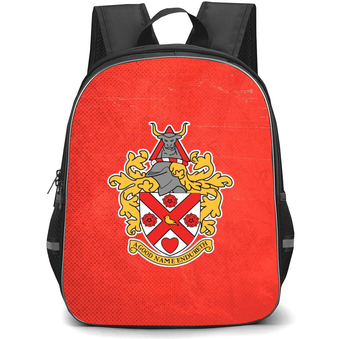 National League South Hornchurch Backpack School Bag StudentPack - Large Logo In Red Grunge Background