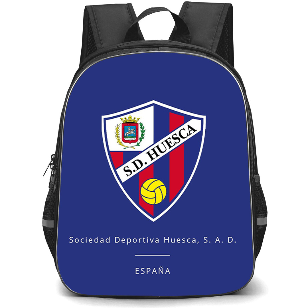Huesca SD Backpack School Bag StudentPack - Huesca SD Logo Blue Background Football Club