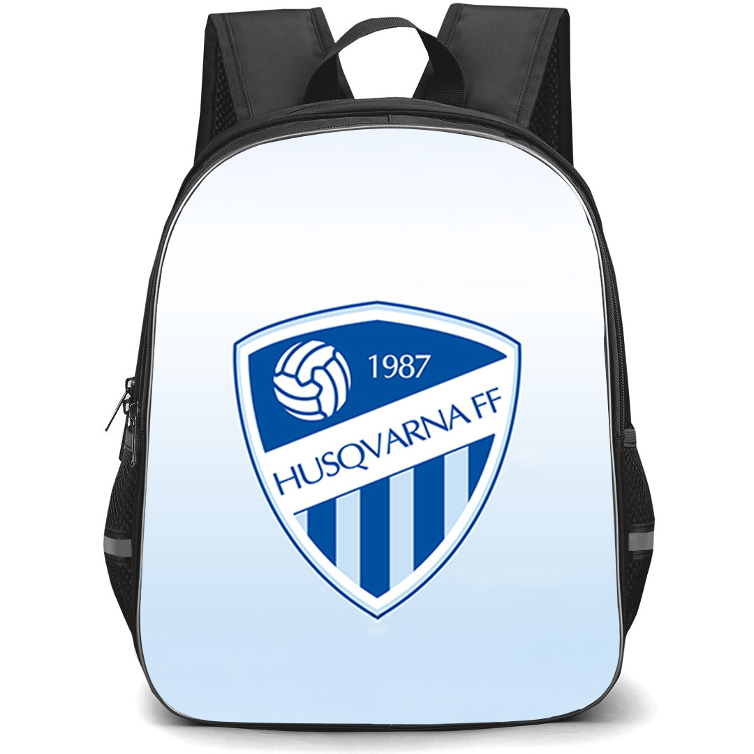 Husqvarna FF Backpack School Bag StudentPack - Husqvarna FF Logo On Light Blue Background Football Club
