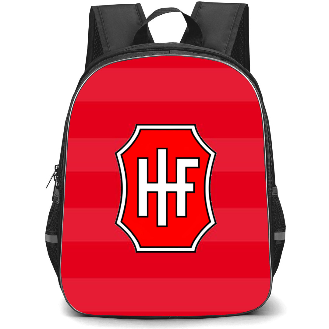 Hvidovre IF Football Club Backpack School Bag StudentPack - Logo In Red Stripe Background