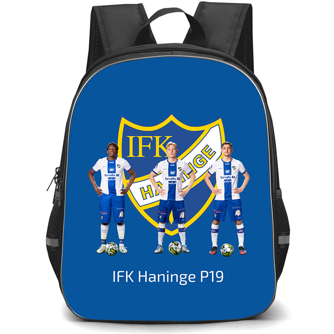 IFK Haninge Backpack School Bag StudentPack - IFK Haninge P19 Youth Team Standing On Blue Background Football Club