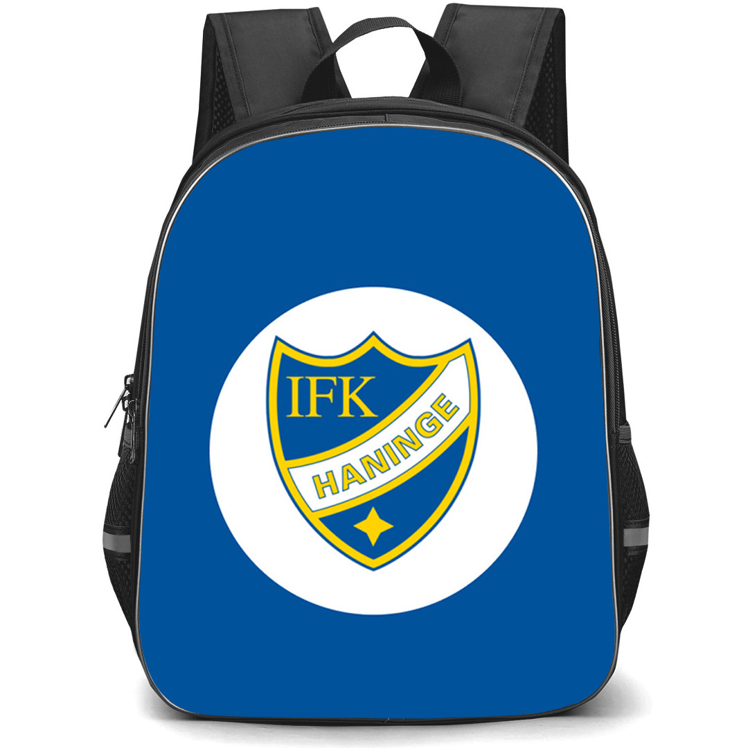 IFK Haninge Backpack School Bag StudentPack - IFK Haninge Logo On White Round Blue Background Football Club