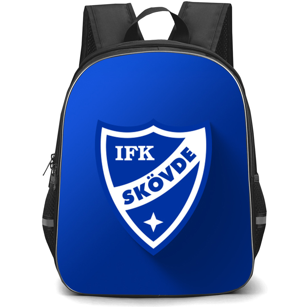 IFK Skovde Backpack School Bag StudentPack - IFK Skovde Logo On Blue Background Football Club
