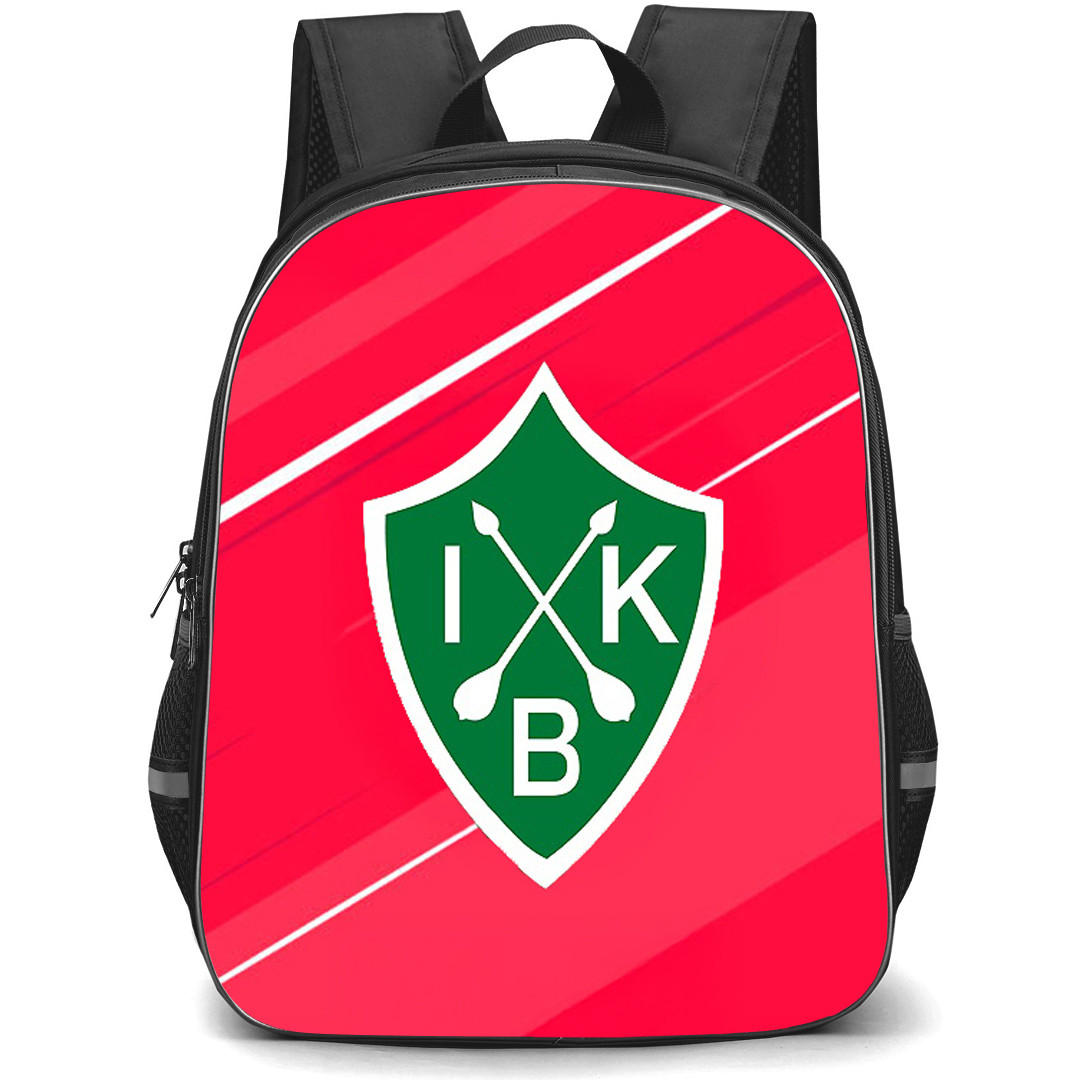 IK Brage Backpack School Bag StudentPack - IK Brage Logo On Red Background Football Club
