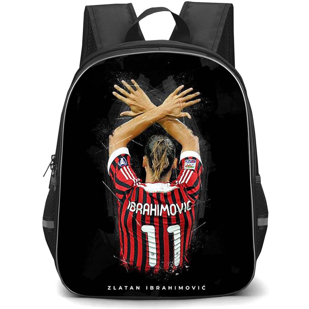 Zlatan Ibrahimovic Backpack StudentPack - Zlatan Ibrahimovic 11 A.C. Milan Back Watercolor Paint