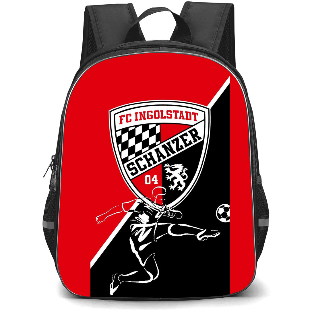 FC Ingolstadt 04 Backpack School Bag StudentPack - Logo Kick In Black And Red Poster Football Club