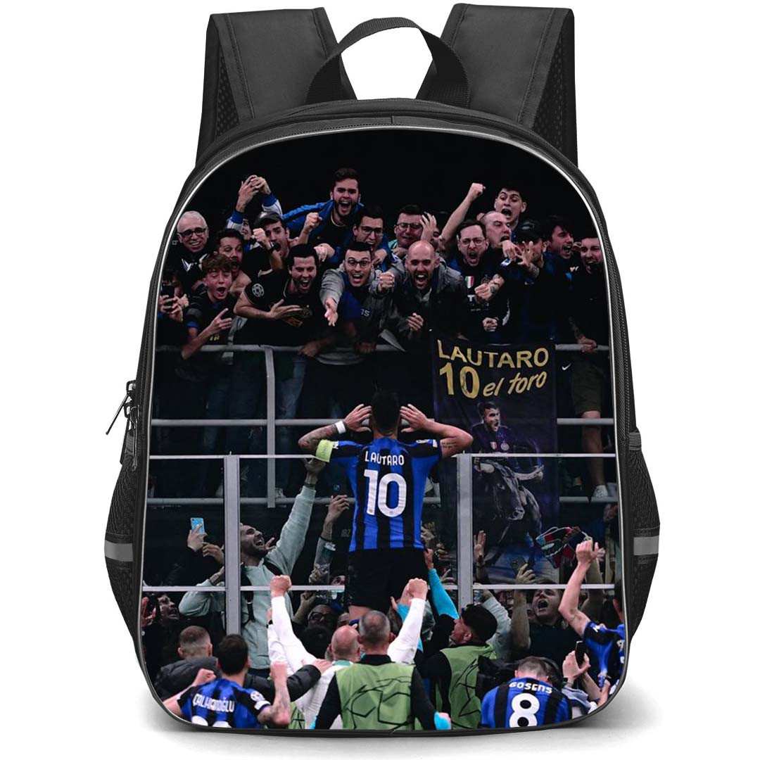 Inter Milan School Backpack StudentPack - Inter Milan Lautaro Martinez 10 Celebration With Audience Picture