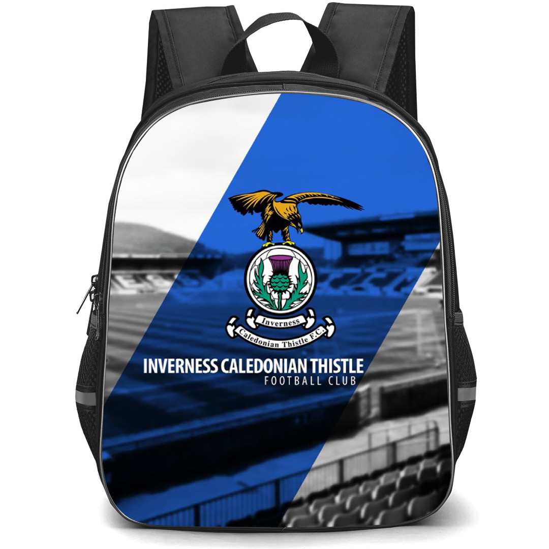 Inverness Caledonian Thistle Backpack School Bag StudentPack - Logo Field Stadium Grayscale Background Football Club