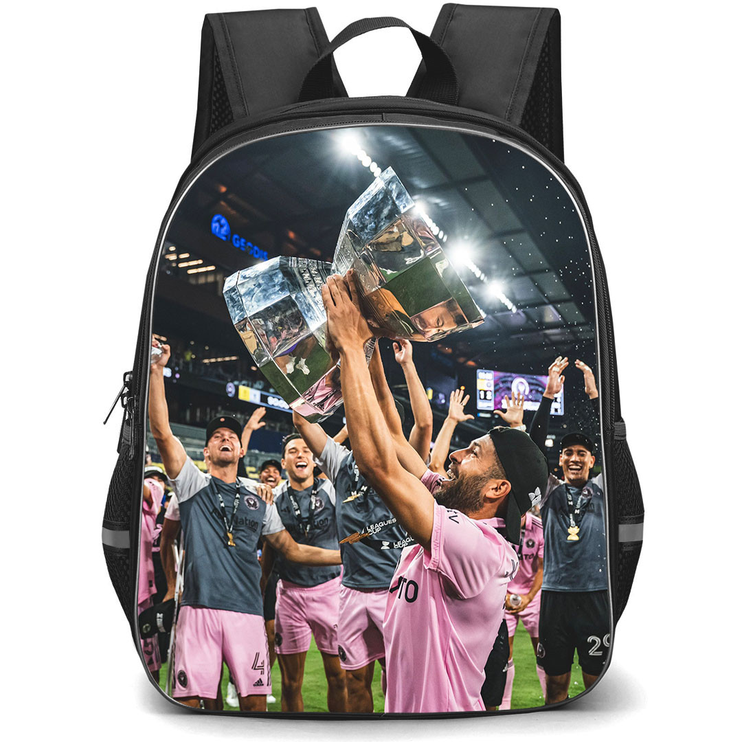 Inter Miami CF Jordi Alba Backpack StudentPack - Jordi Alba Holding Trophy Celebrating