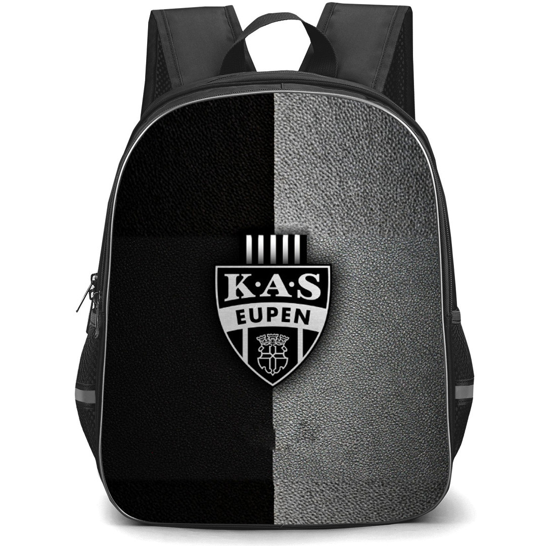 KAS Eupen Backpack School Bag StudentPack - Large Logo In Black Dust Background Football Club