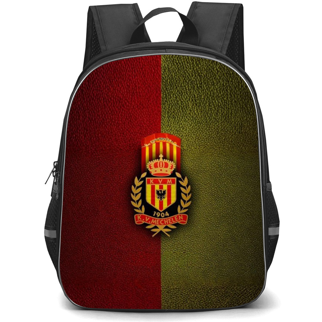 KV Mechelen Backpack School Bag StudentPack - Logo In Red And Brown Dust Background Football Club