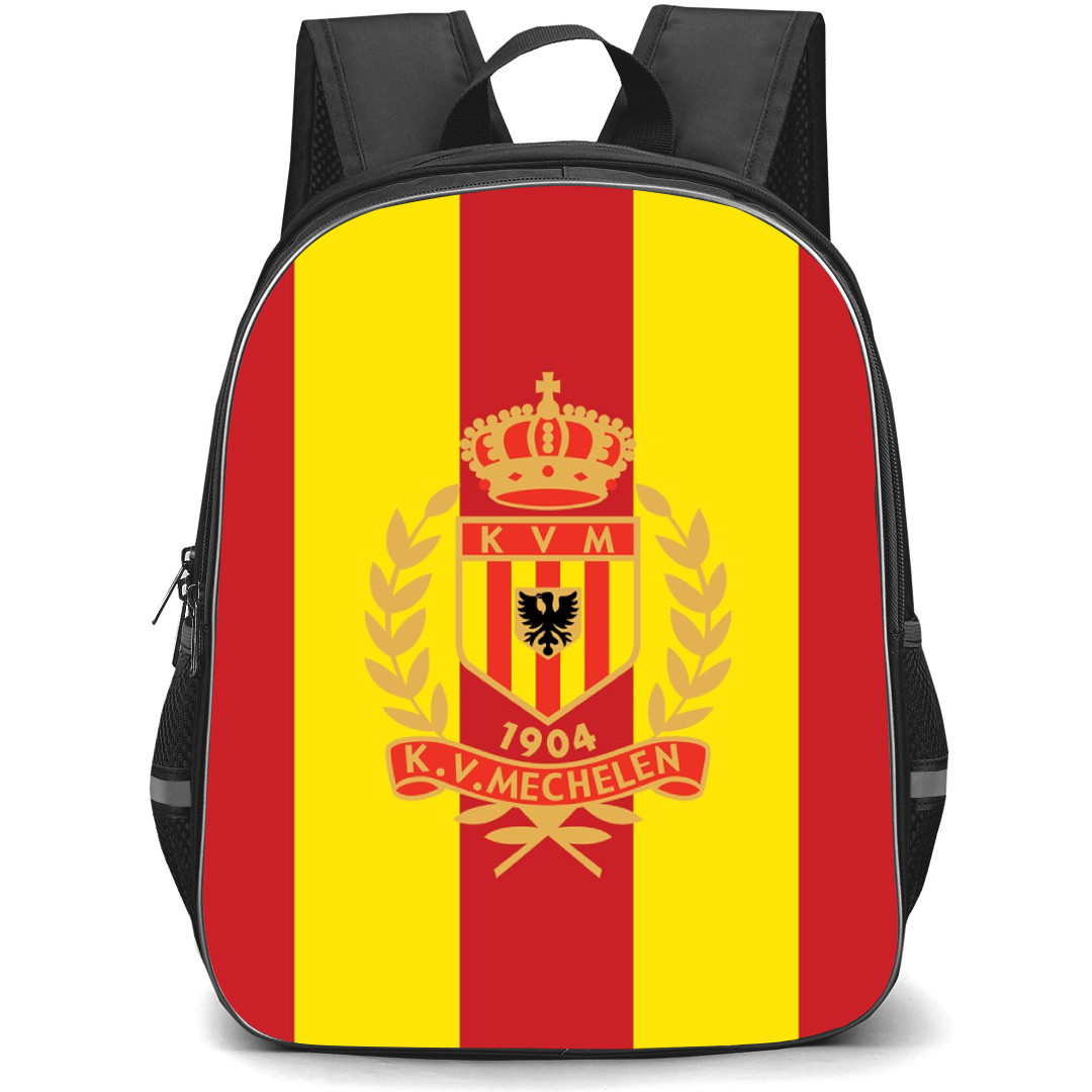 KV Mechelen Backpack School Bag StudentPack - Logo In Red And Yellow Stripe Background Football Club
