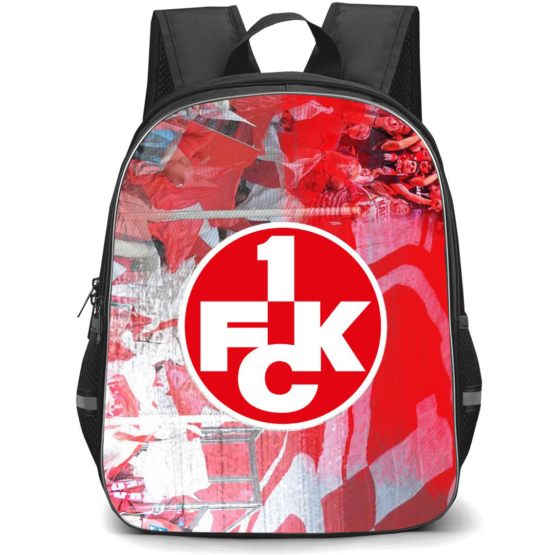 1. FC Kaiserslautern Backpack School Bag StudentPack - Logo In Grunge Red Background Football Club