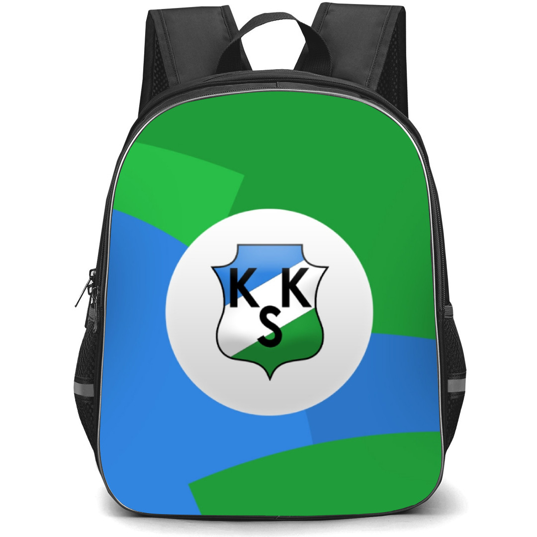 KKS Kalisz Backpack School Bag StudentPack - Logo In Green And Blue Background