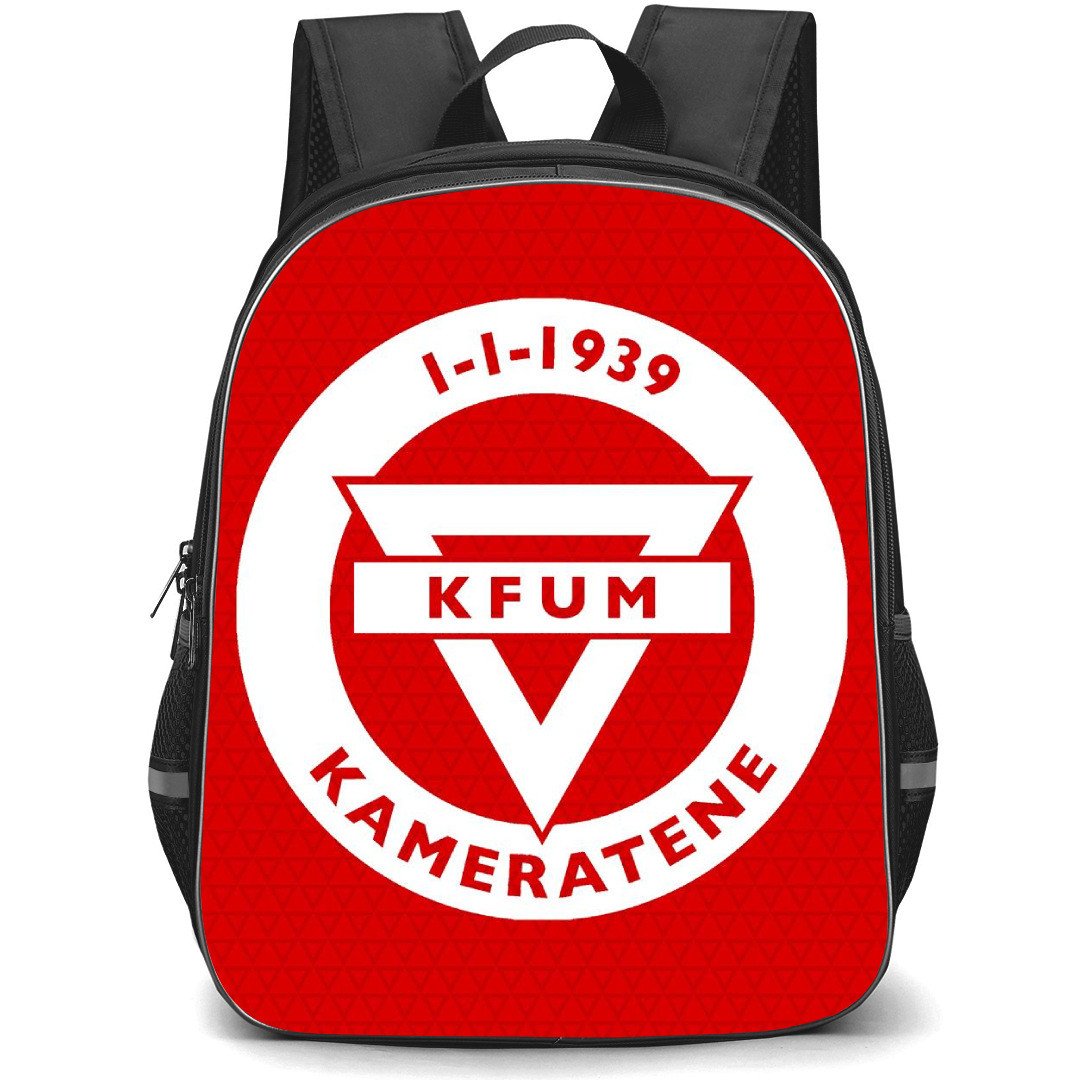 KFUM Kameratene Oslo Backpack School Bag StudentPack - Logo In Red Background