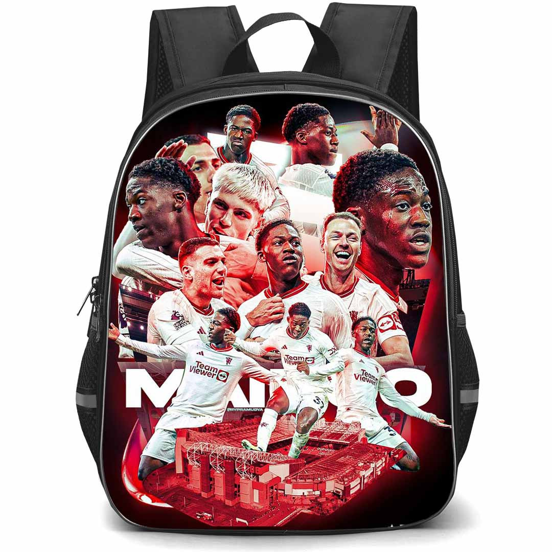 Kobbie Mainoo School Backpack StudentPack - Kobbie Mainoo Manchester United Future Star Series Fan Graphic Art