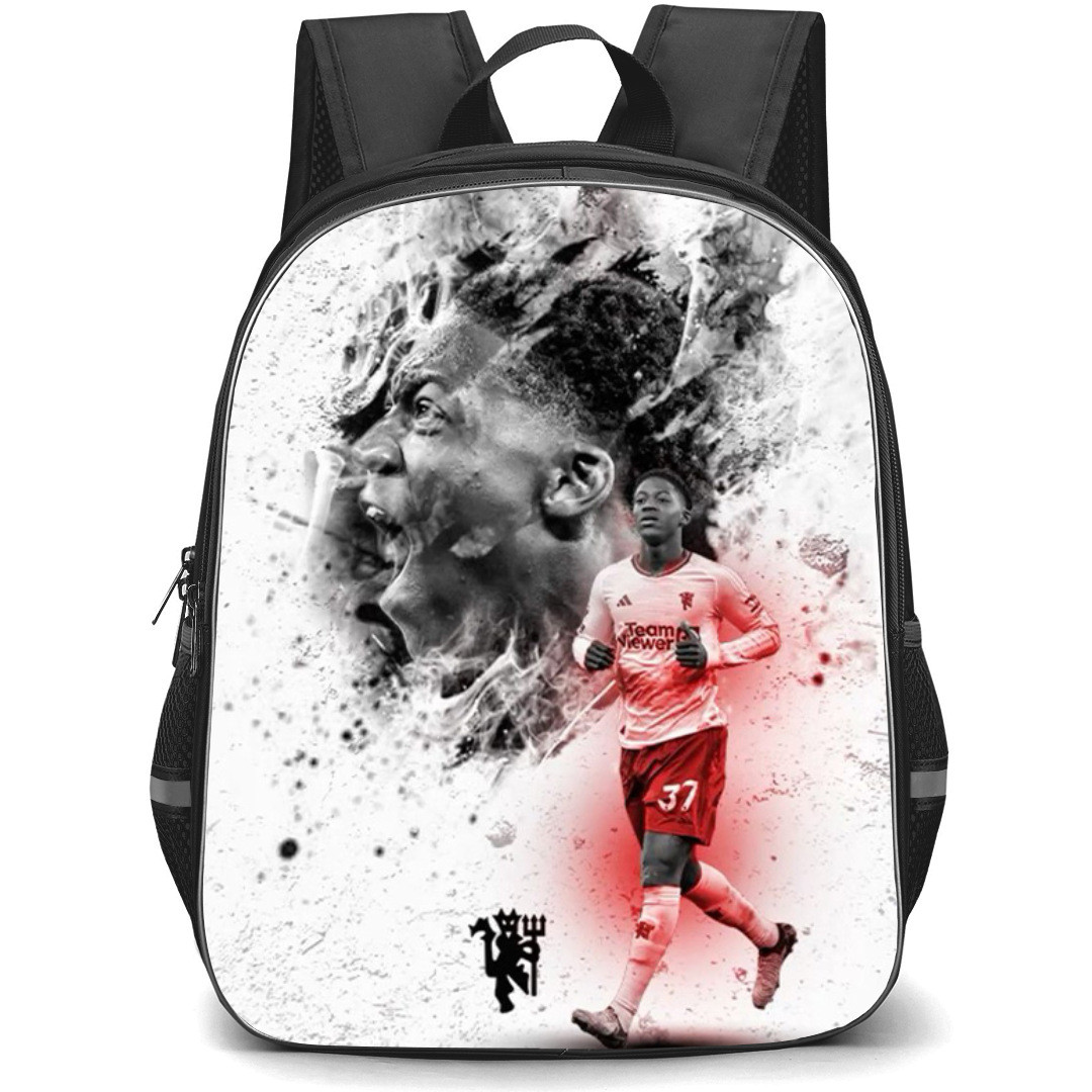Kobbie Mainoo Backpack StudentPack - Kobbie Mainoo Manchester United Graphic Art Grayscale Poster