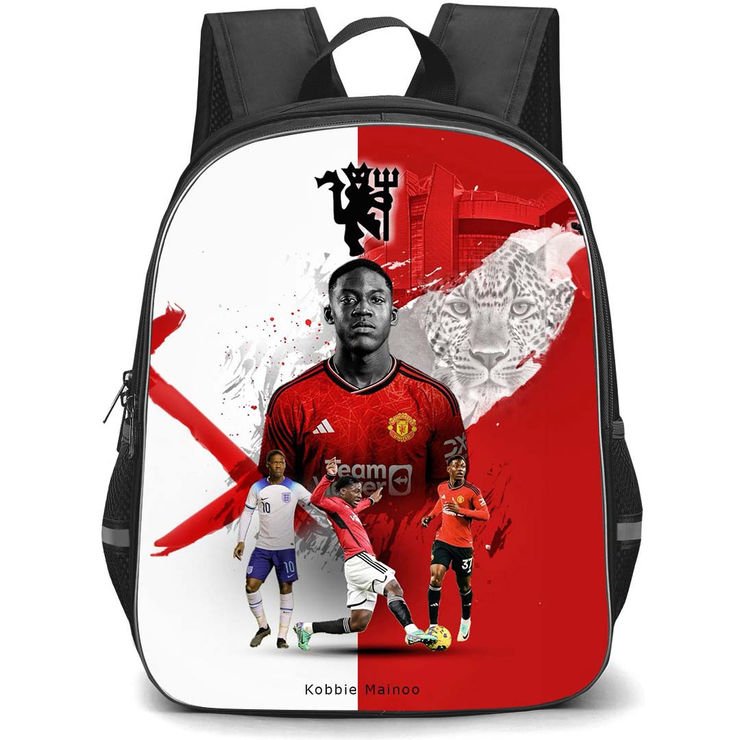 Kobbie Mainoo School Backpack StudentPack - Kobbie Mainoo Manchester United Grayscale Portrait Fan Art