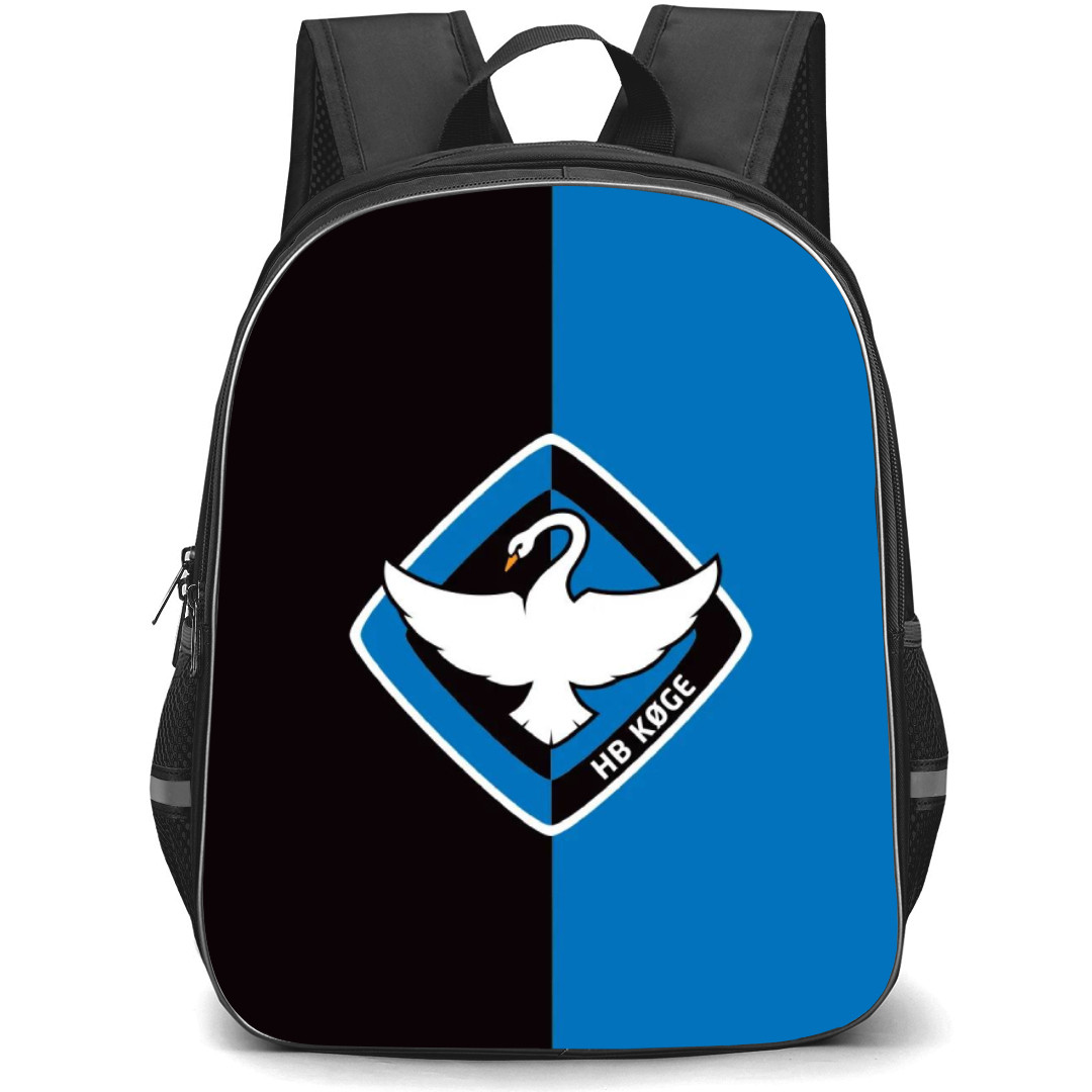 HB Koge Football Club Backpack School Bag StudentPack - Logo In Black And Blue Background