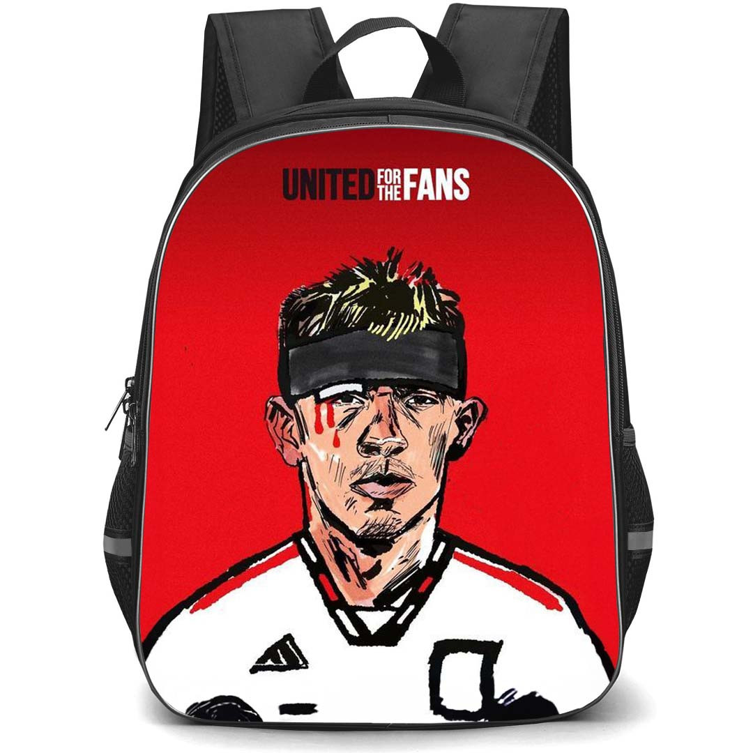 Lisandro Martinez Backpack StudentPack - Lisandro Martinez Manchester United Portrait Sketch On Red Background