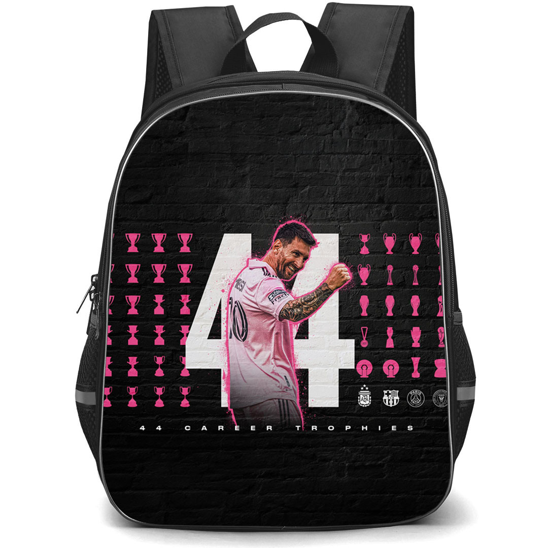 Inter Miami CF Lionel Messi Backpack StudentPack - Lionel Messi Career Trophies Portrait