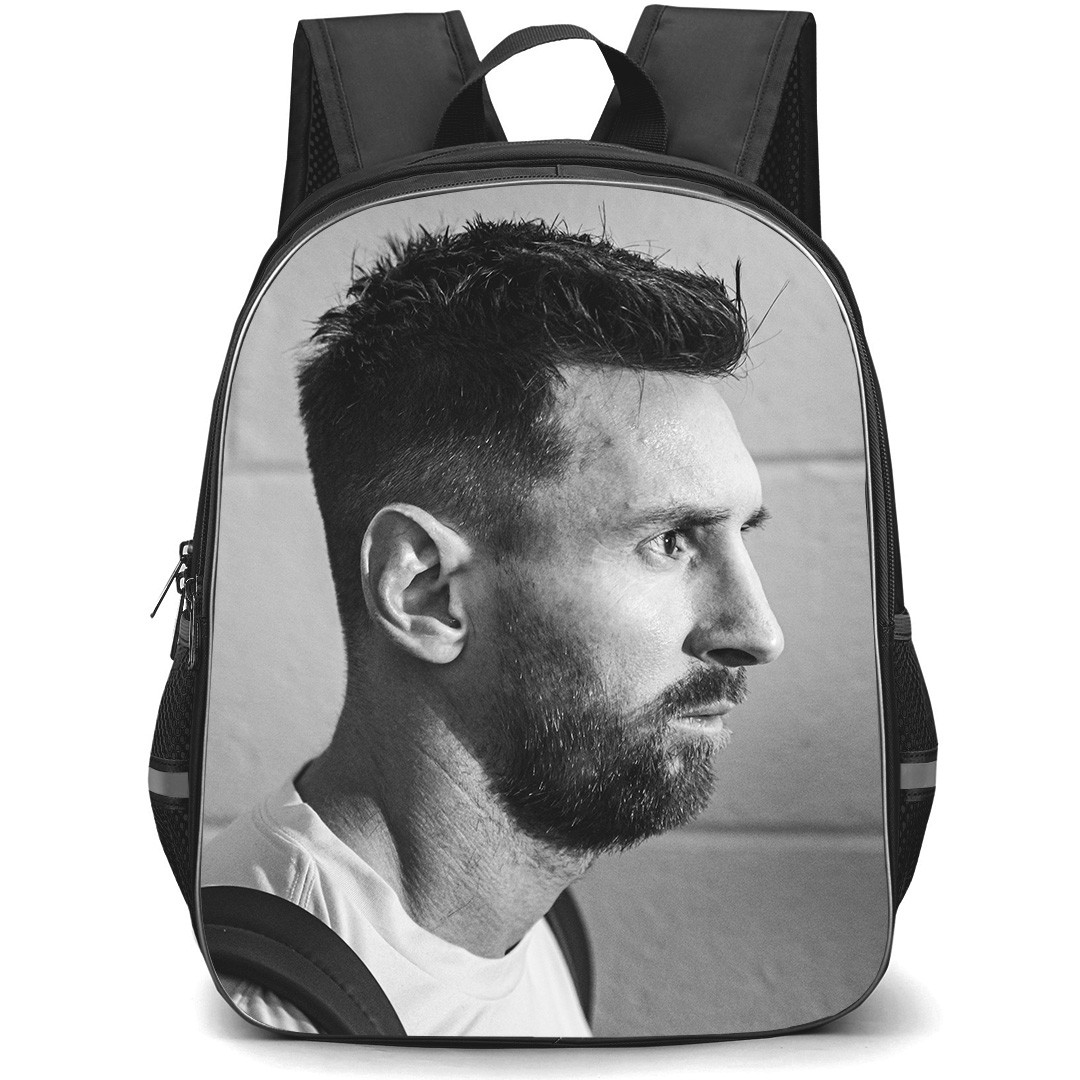 Inter Miami CF Lionel Messi Backpack StudentPack - Lionel Messi Grayscale Side Port