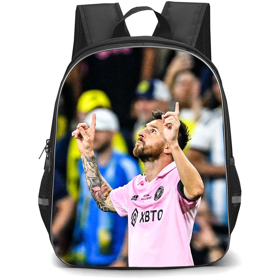 Inter Miami CF Lionel Messi Backpack StudentPack - Lionel Messi Pointing Up