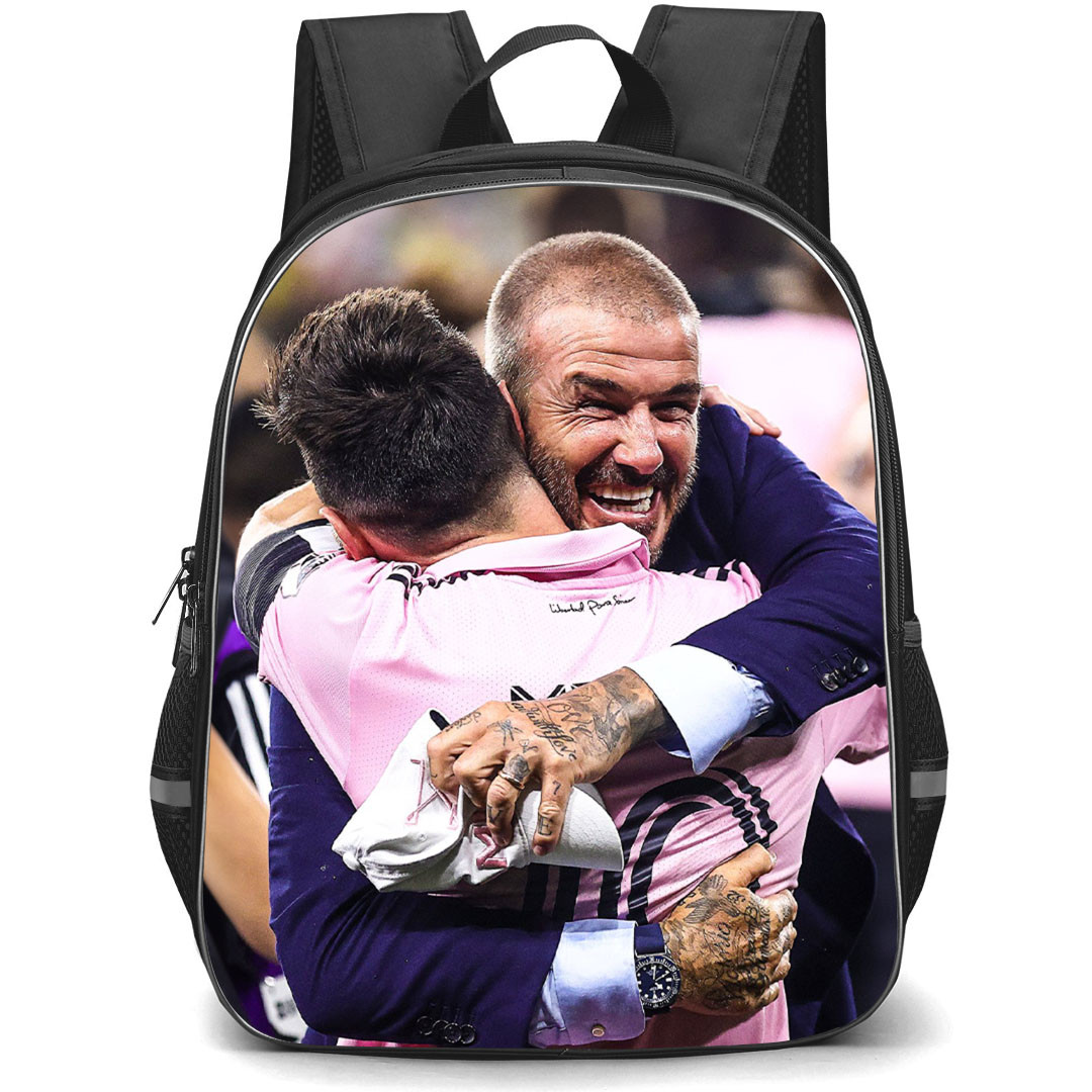 Inter Miami CF Backpack StudentPack - Lionel Messi And David Beckham Hugging