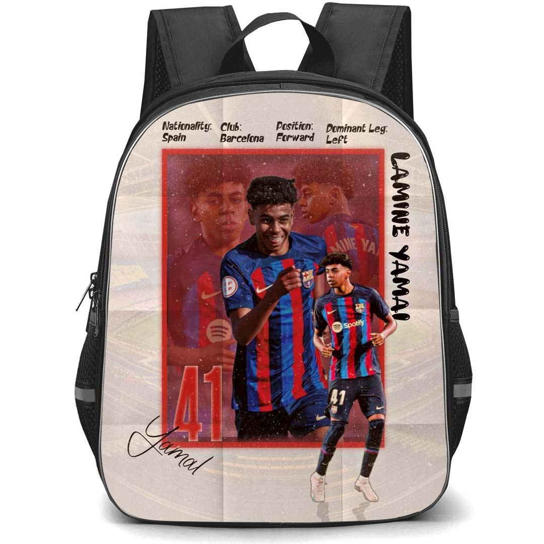 Lamine Yamal School Backpack StudentPack - Lamine Yamal 41 FC Barcelona Fan Made Poster