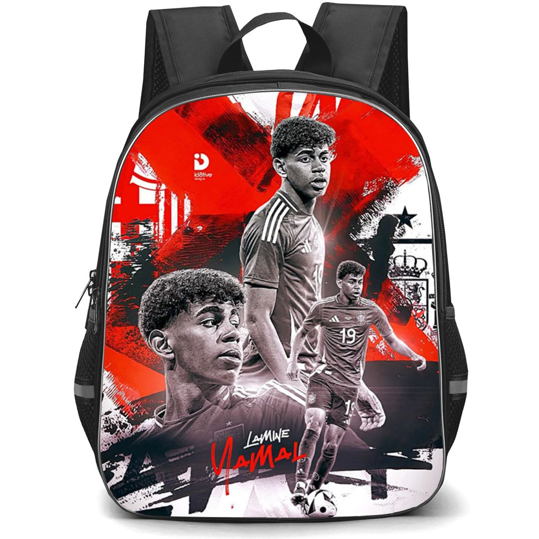 Lamine Yamal Backpack StudentPack - Lamine Yamal Handsome Soccer Star Art Poster