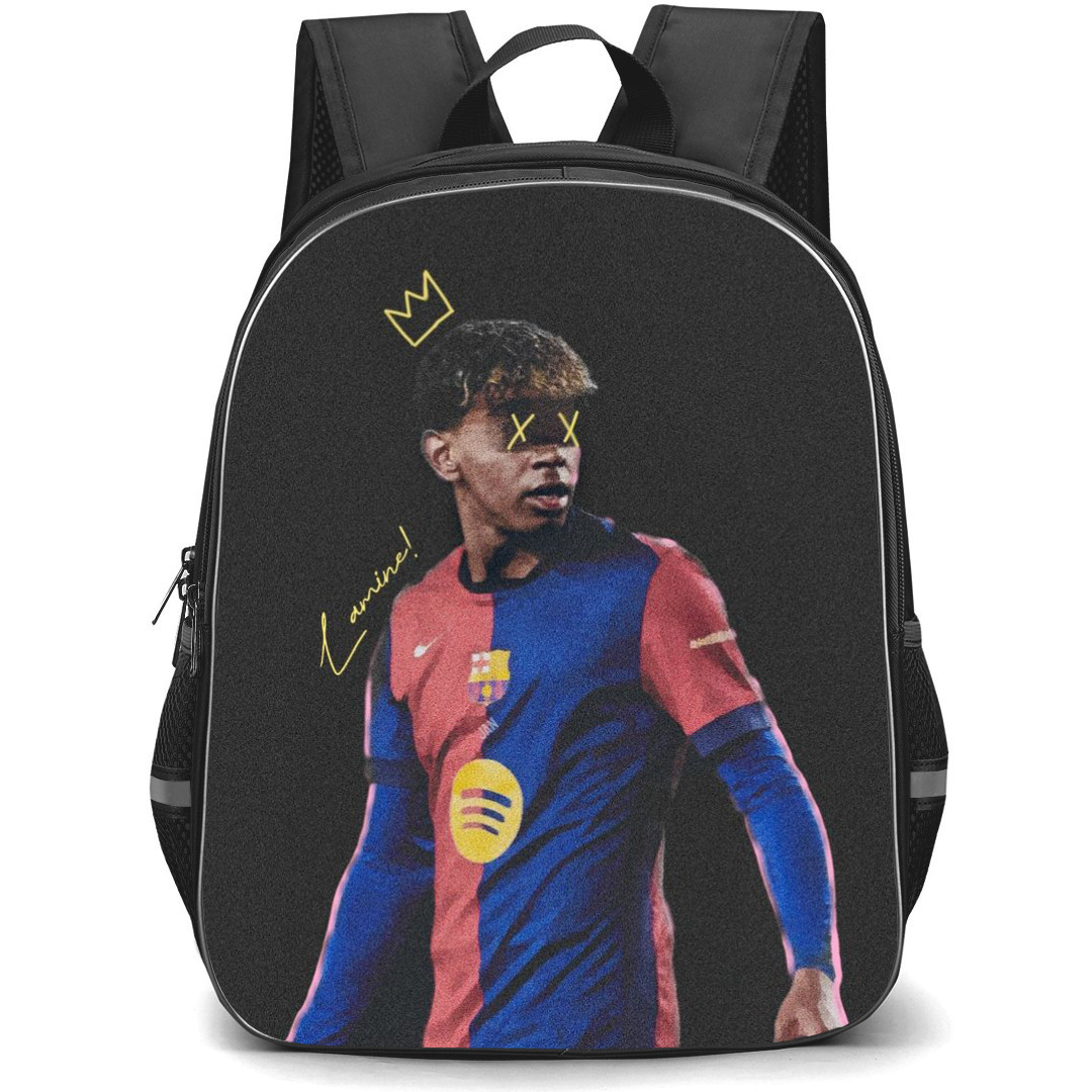 Lamine Yamal Backpack StudentPack - Lamine Yamal FCB The King Retro Poster