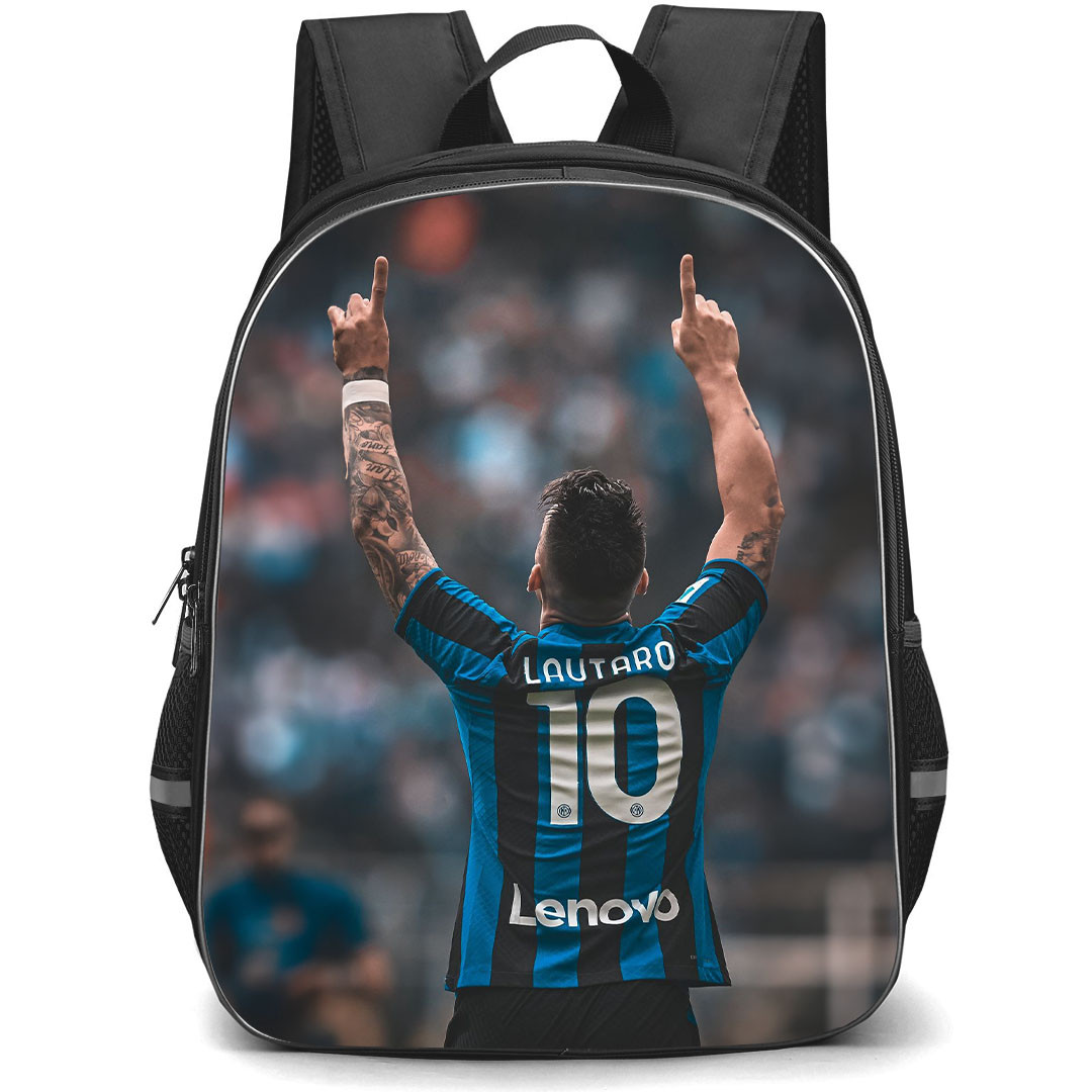 Lautaro Martinez School Backpack StudentPack - Lautaro Martinez 10 Inter Milan Standing Celebration Picture