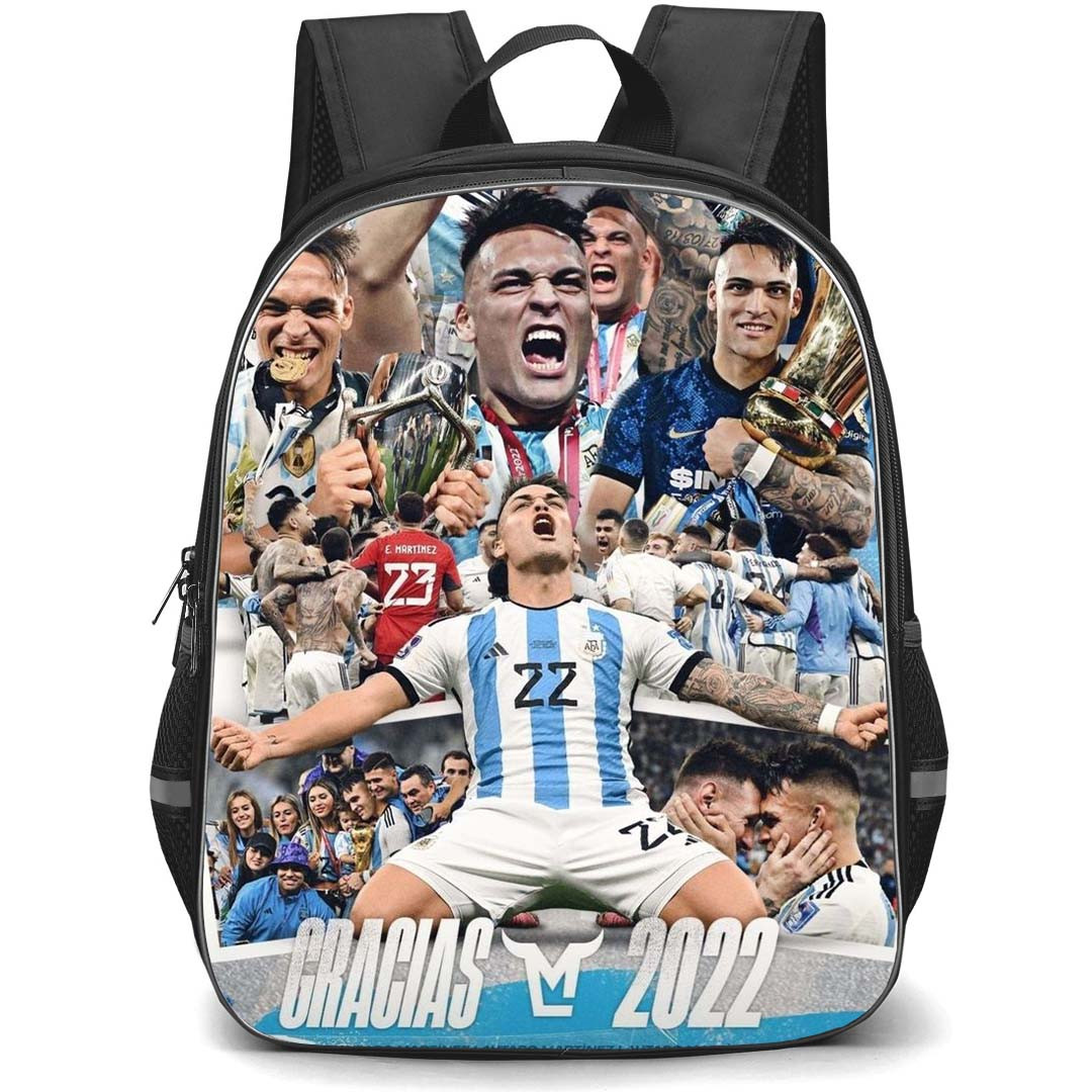 Lautaro Martinez School Backpack StudentPack - Lautaro Martinez Argentina Fifa Word Cup 2022 Collage