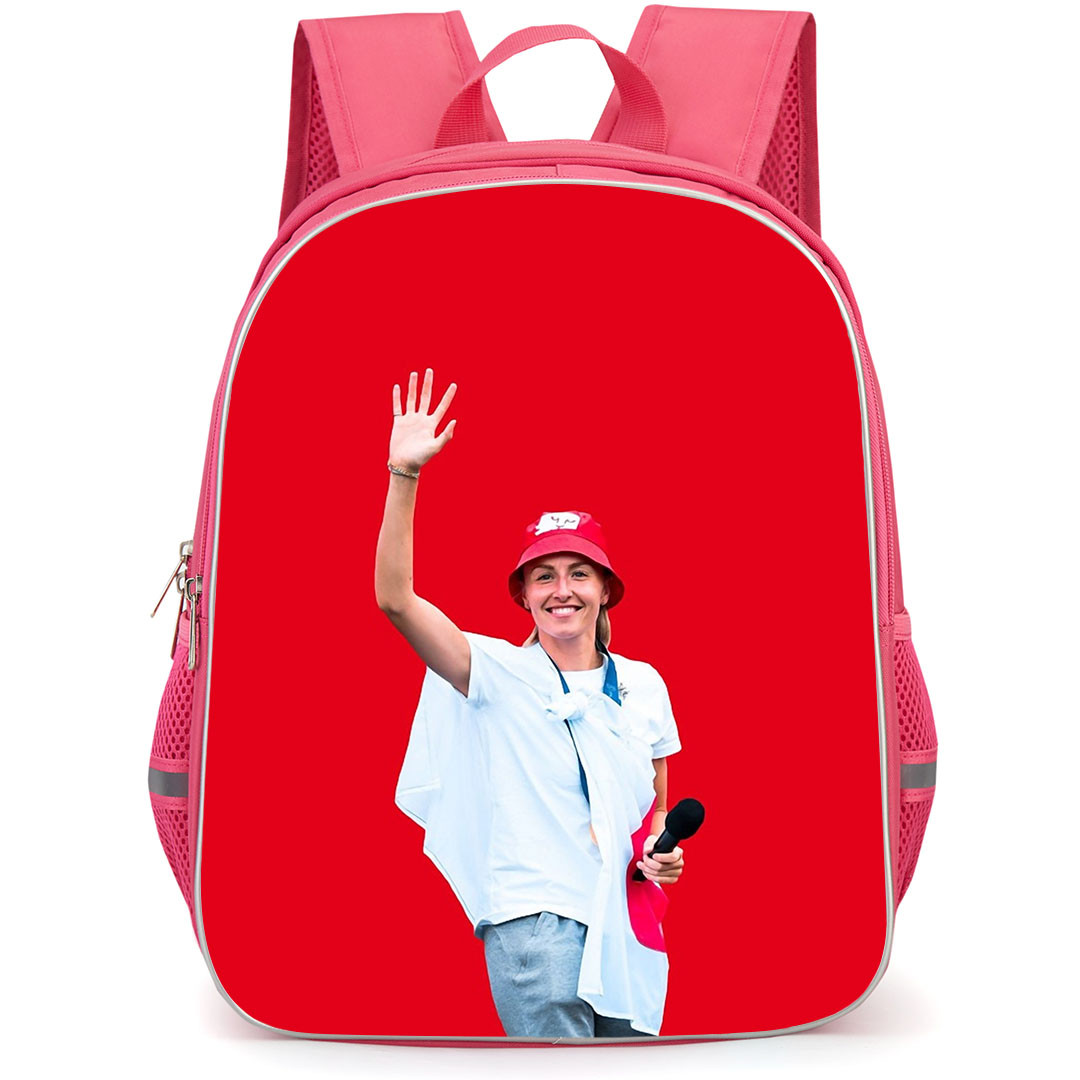 Leah Williamson Backpack StudentPack - Leah Williamson England Women's National Football Raising Hand On Red Background