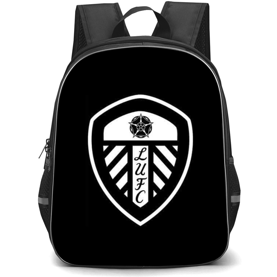 Leeds United Backpack StudentPack - Leeds United Team Logo White On Black Background
