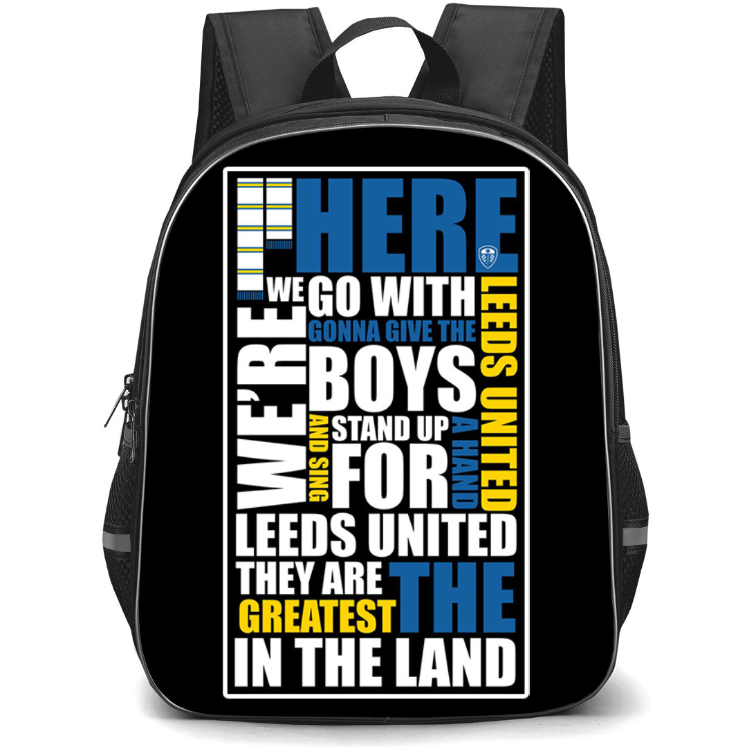 Leeds United Backpack StudentPack - Leeds United Team Quote Word Art Sticker
