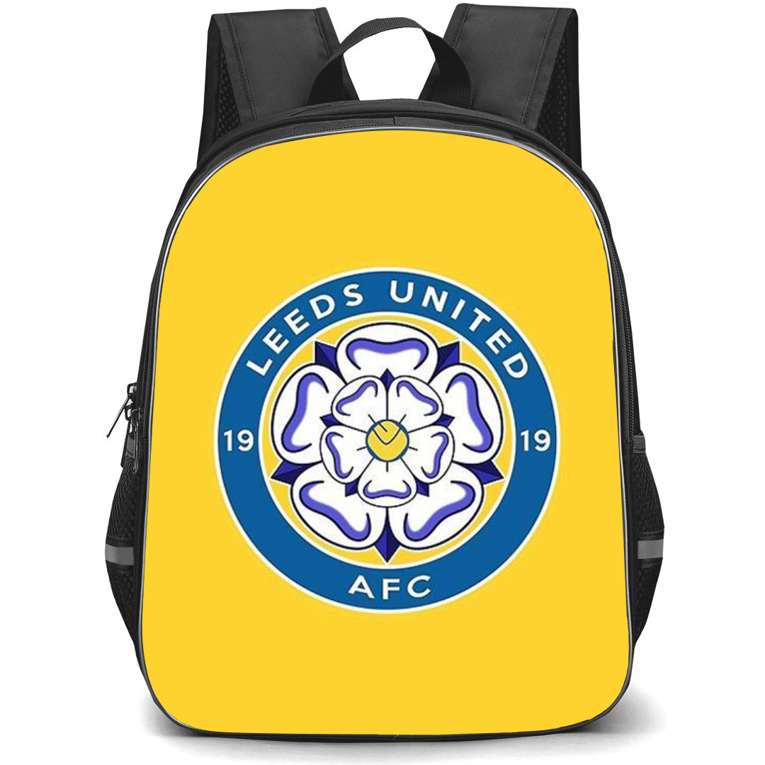 Leeds United Backpack StudentPack - Leeds United Team Round Logo On Yellow Background