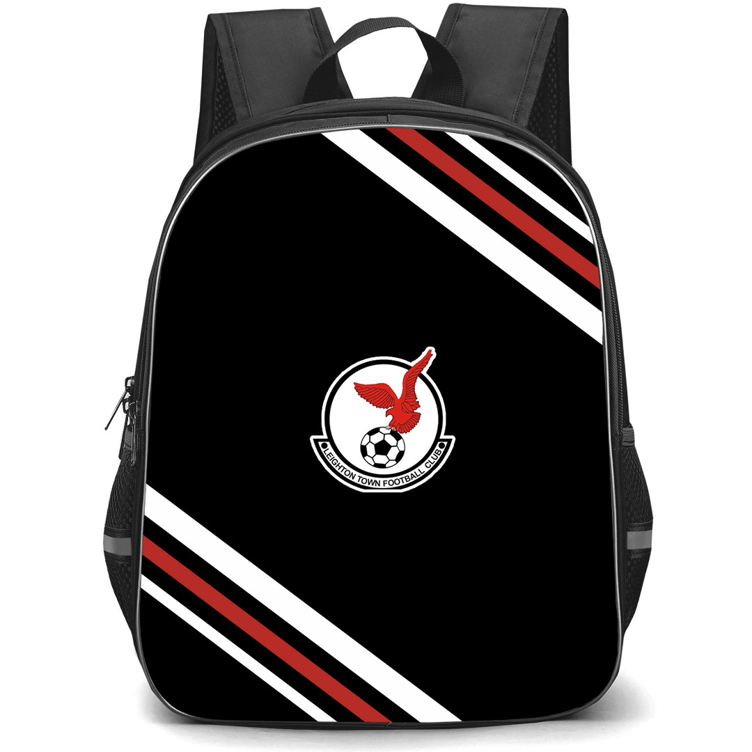 Leighton Town Football Club Backpack School Bag StudentPack - Leighton Town Football Club Large Logo With Stripe