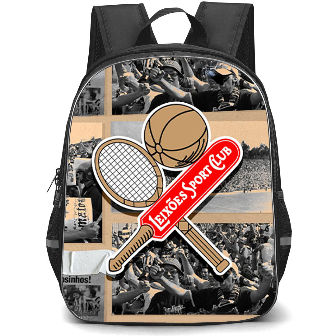 Leixoes SC Backpack School Bag StudentPack - Leixoes SC Logo On Retro Polaroid Photo Background