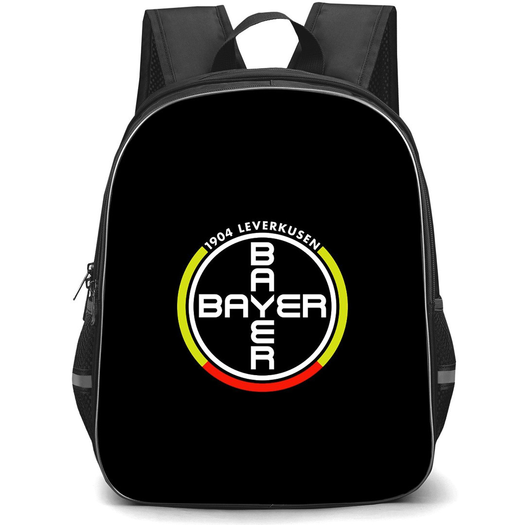 Bayer 04 Leverkusen School Backpack StudentPack - Bayer 04 Leverkusen Logo On Black Background