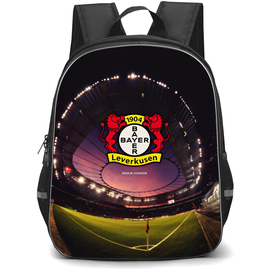 Bayer 04 Leverkusen School Backpack StudentPack - Bayer 04 Leverkusen Logo On Stadium Background
