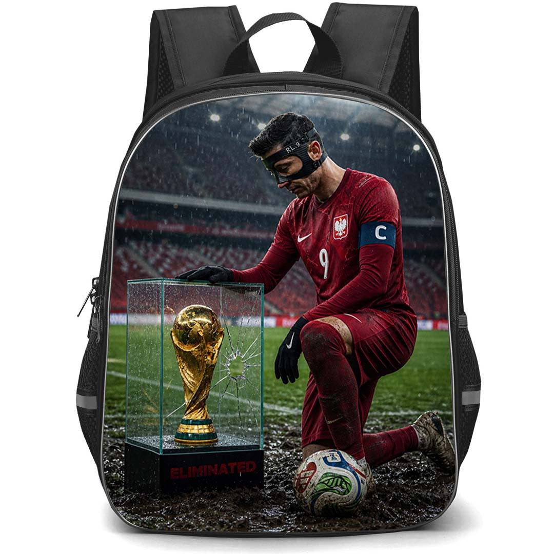 Robert Lewandowski Backpack School Bag StudentPack - Robert Lewandowski Jersey Number 9 Poland National Team Broken Dream Concept Poster