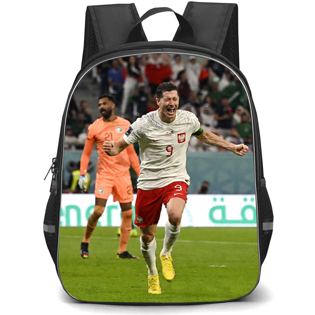 Robert Lewandowski Backpack School Bag StudentPack - Robert Lewandowski Jersey Number 9 Poland National Team Goal Celebration Poster