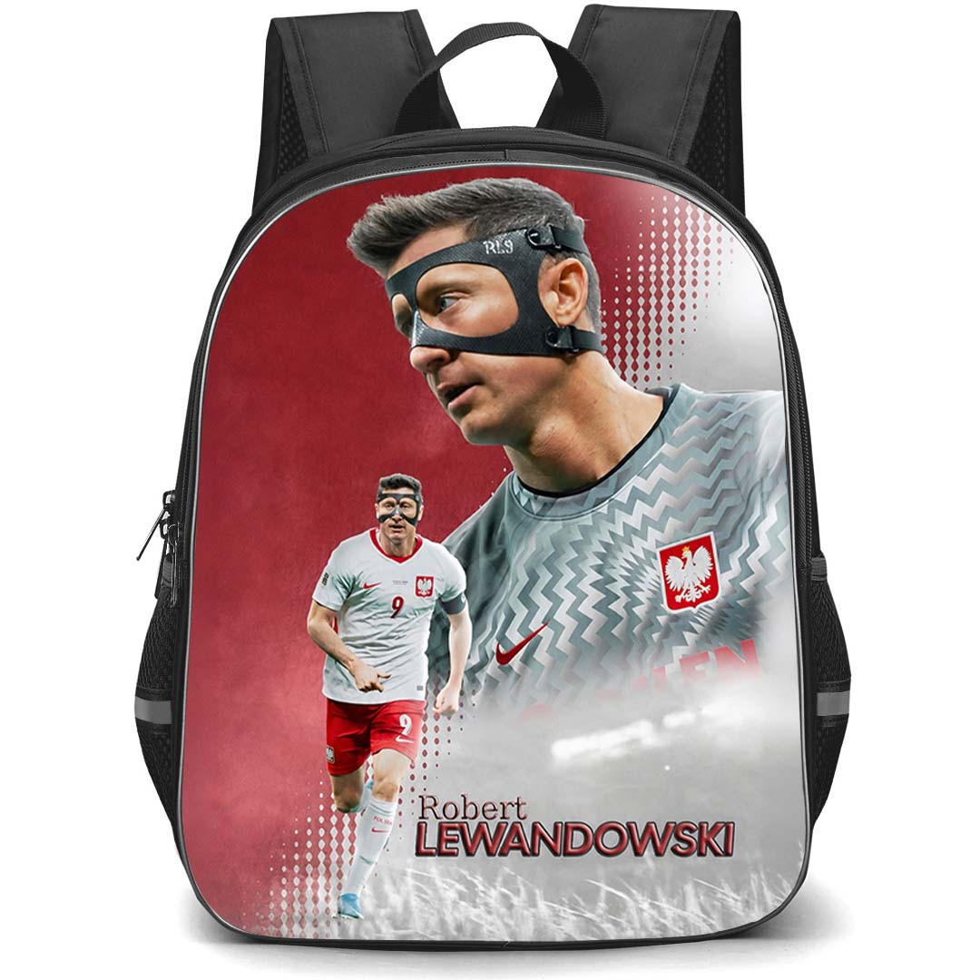 Robert Lewandowski Backpack School Bag StudentPack - Robert Lewandowski Poland National Team Masked Warrior Poster