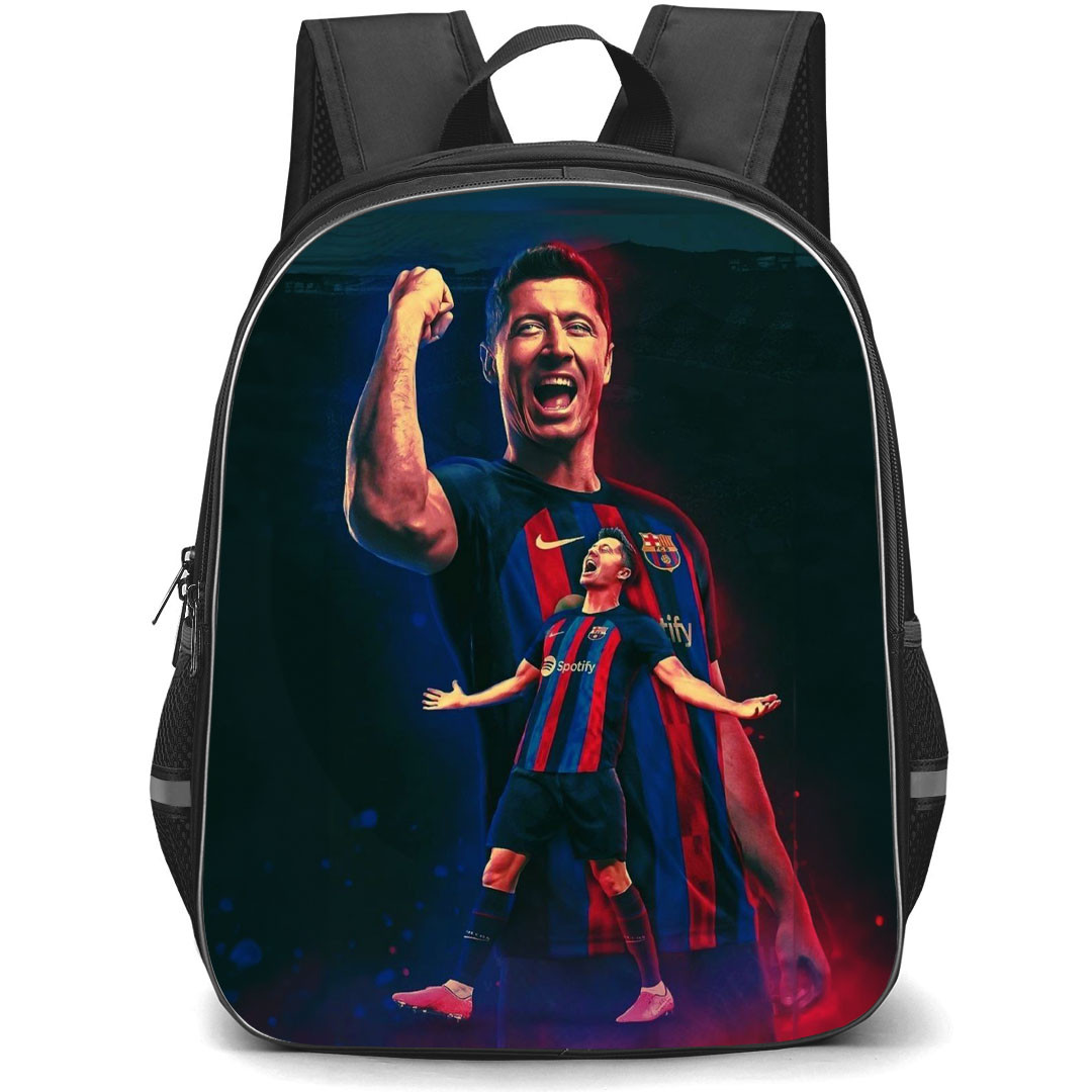 Robert Lewandowski Backpack StudentPack - Robert Lewandowski FC Barcelona Celebration PopArt Poster
