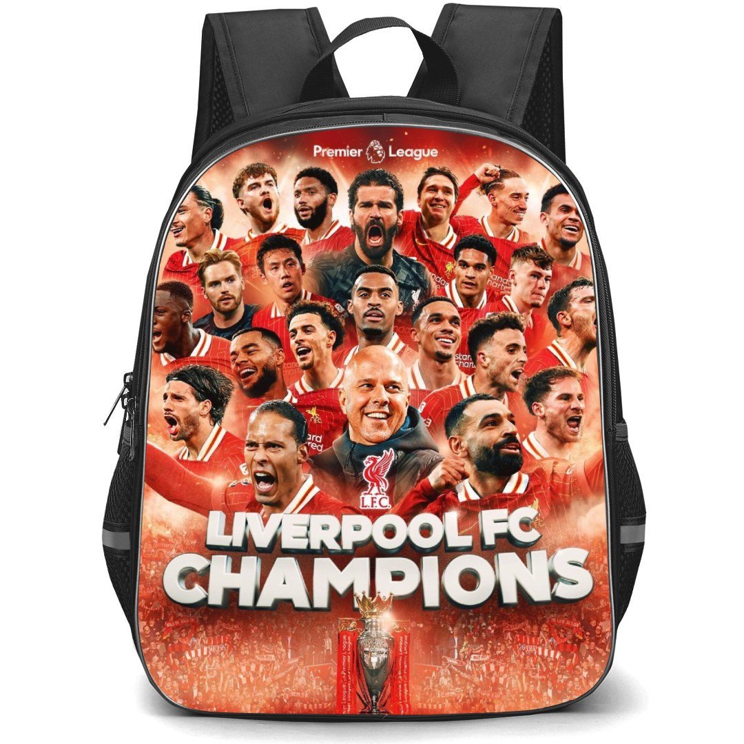 Liverpool FC Backpack StudentPack - Liverpool FC Champions 2024-2025 Graphic Art Poster