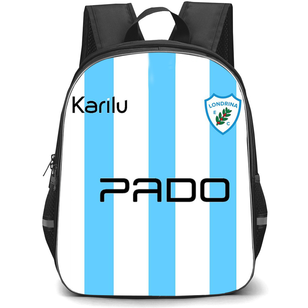 Londrina Esporte Clube Backpack School Bag StudentPack - Londrina Esporte Clube Logo with Vertical Stripe Background