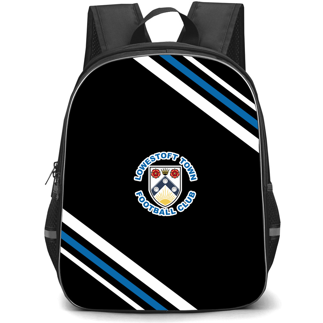 Lowestoft Town Football Club Backpack School Bag StudentPack - Lowestoft Town Football Club Large Logo With Stripe