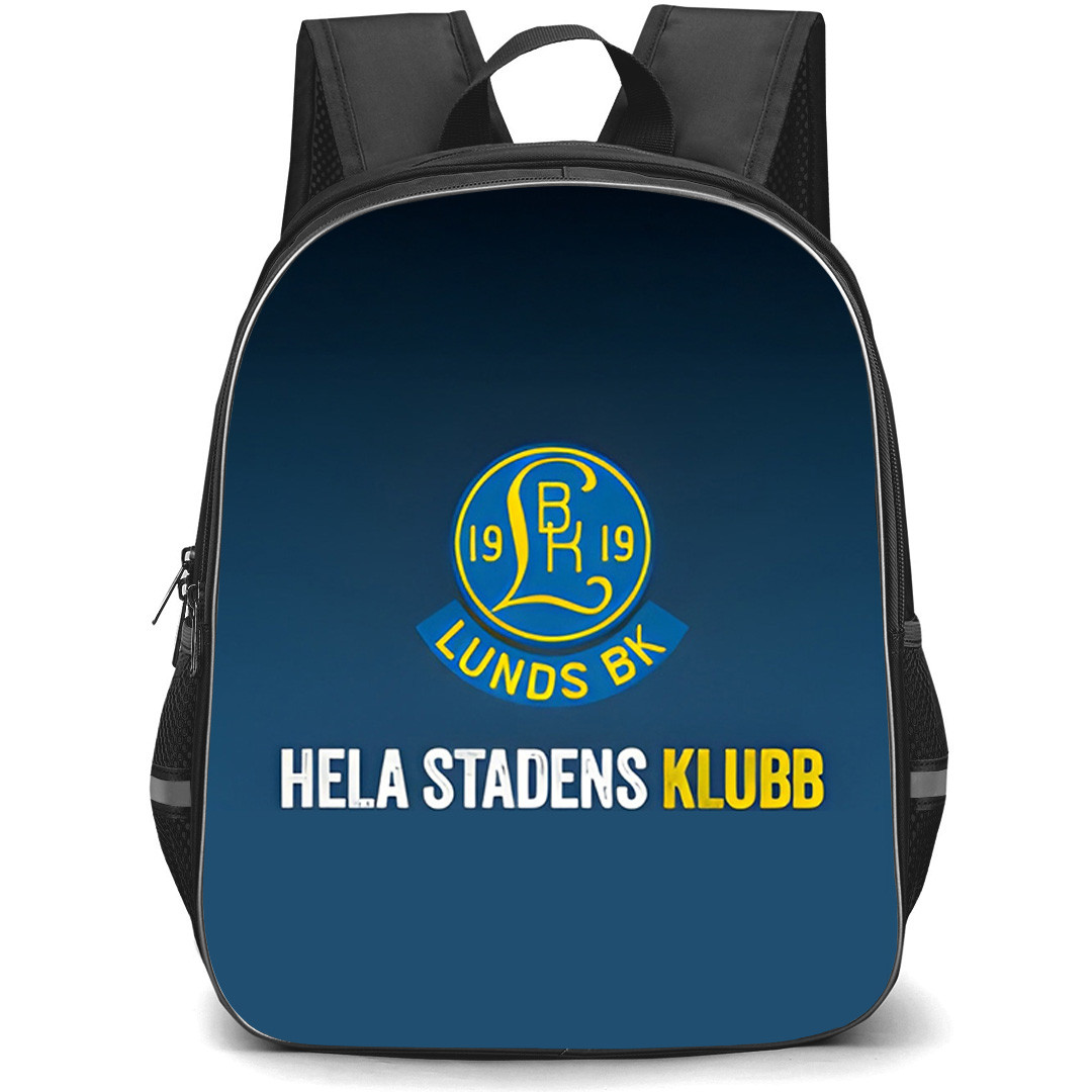 Lunds BK Backpack School Bag StudentPack - Lunds BK Logo On Navy Blue Background Football Club